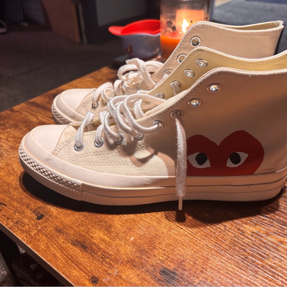 Comme Des Garcons Converse Play Sneakers with Red Heart